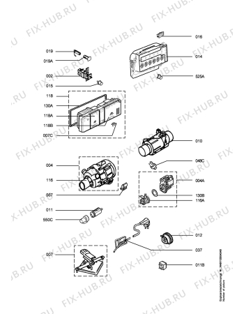 Взрыв-схема посудомоечной машины Privileg 56400IW,10645 - Схема узла Electrical equipment 268